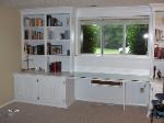 Home office desk with side units - built around a scenic window
