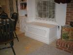 Window seat with hinged lid for storage